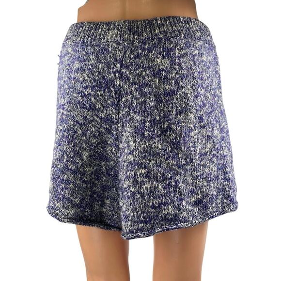 Something Navy Women's Blue Merino Wool Wide Leg Casual Lounge Sweat Shorts Sz L - Picture 3 of 4